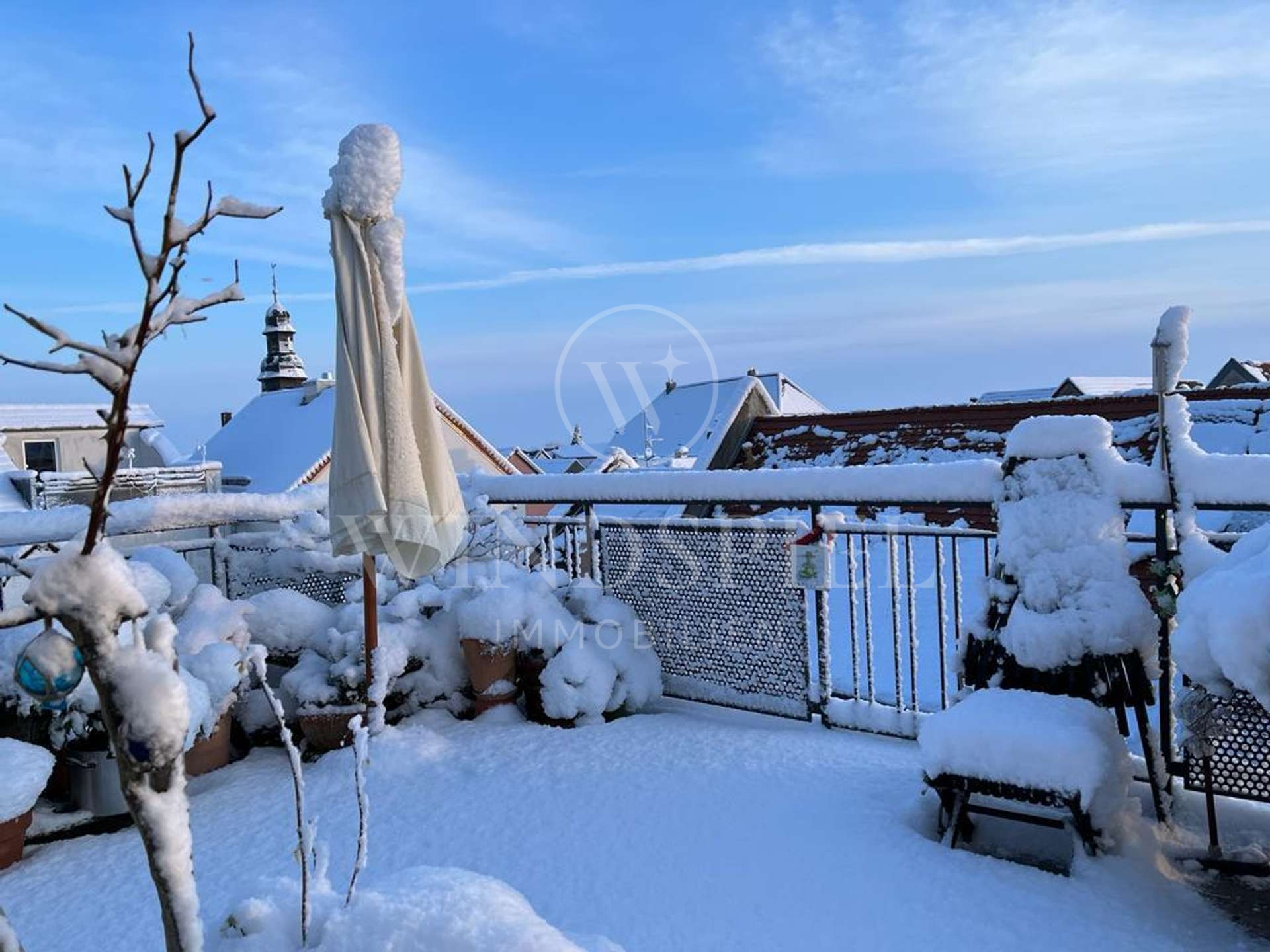 Dachterrasse im Winter